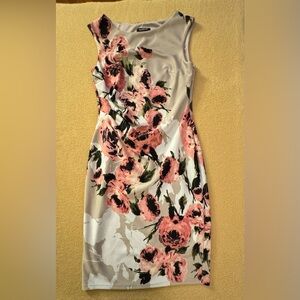 Glamour Floral Pink and Black Dress